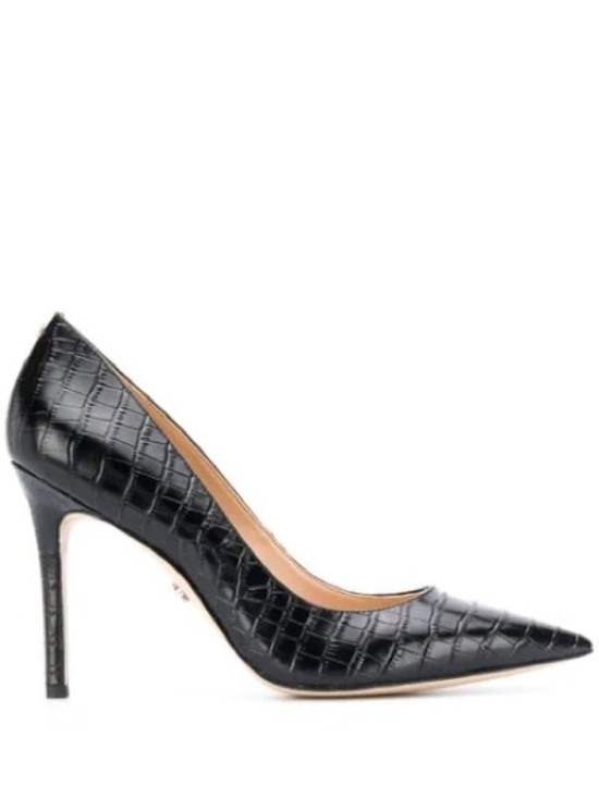 Sam Edelman Shoes - Sam Edelman Black Pointed Toe Croc-Embossed Pumps